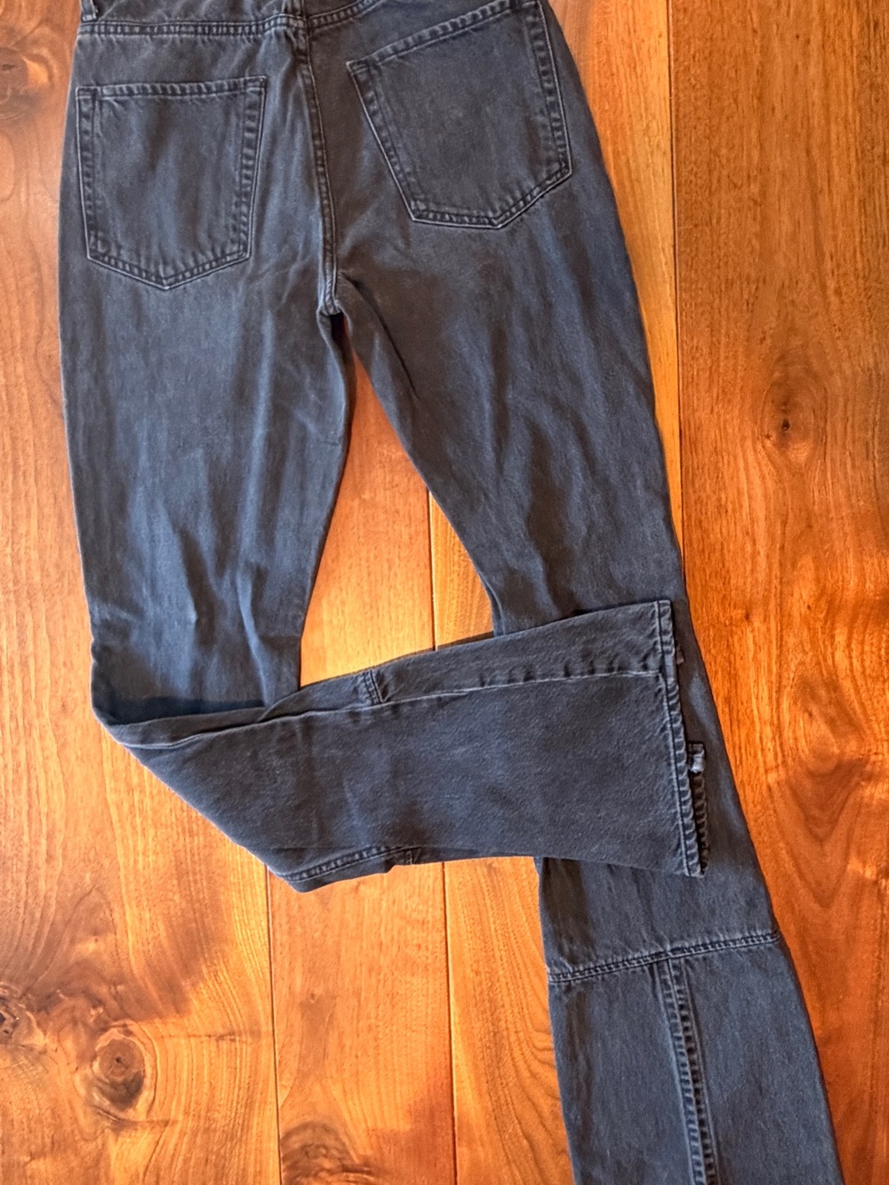 MOTHER Charcoal Flare Wide-Leg Jeans